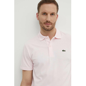 Polo majica Lacoste za muškarce, boja: ružicasta, bez uzorka