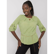 Ladys green blouse with pattern