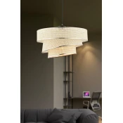 Luster na lanku COUPER 1xE27/60W/230V krem/ sjajni hrom
