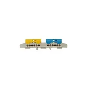 Pawbol Priključni blok za 2x6-tirno tirnico, razdeljen, modro/rumen, TH35 IP20 E.4176