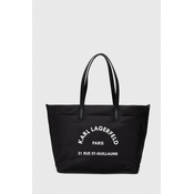 Karl Lagerfeld Shopper torba, crna / bijela