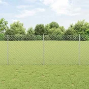 Ograda od lancanih veza s postom 10 x 1 m Vruce pocincani celik