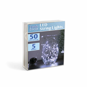 FAMILY DECOR božično – novoletne micro LED lučke na baterije (3xAA, hladno bele), 5m