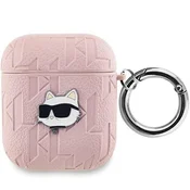 Karl Lagerfeld Etui Karl Lagerfeld Monogram Choupette Head za AirPods 1/2 - roza