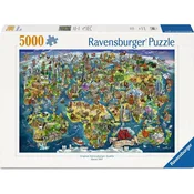 Ravensburger puzzle (slagalice) 5000pcs Ilustrovana Mapa sveta RA12001738