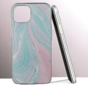 Infostyle Silikonski ovitek Marble 2 za iPhone 14 Svetlo modra/TPU silikon