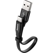 Baseus Nimble ploščat USB-A v USB-C kabel črne barve dolžine 23cm CATMBJ-01