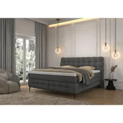 Premium Living Postelja Boxspring Scarlett, Siva, 160x200