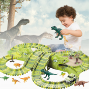 Loco Dinosaur Track - Otroška avtomobilska steza z dinozavri (288 kosov) - 1+1 GRATIS