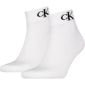 Moške nogavice CALVIN KLEIN - četrtinske, bele, 2 para, 43/46