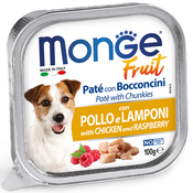 MONGE FRUIT s piščancem in malino 100g