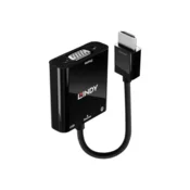 Lindy 38285 prilagodnik za video kabel 0,1 m HDMI Tip A (Standard) VGA (D-Sub) Črna