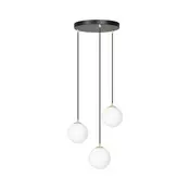 Luster na sajli ROYAL 3xE14/10W/230V, prečnik 30 cm, crn