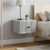 Nocni ormaric za montažu na zid s ladicama 2 pcs Siva sonoma