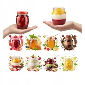 shumee 10x steklen kozarec Amfora 145 ml med, zelišča, marmelada, sladice + pokrovček