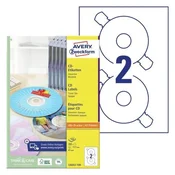 AVERY ZWECKFORM etikete za označevanje CD medijev, L6043-100, bele, 100 listov