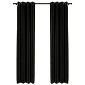 Vidaxl Zatemnitvene zavese videz platna 2 kosa antracitne 140x245 cm