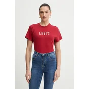 Pamucna majica Levis za žene, boja: crvena, A2226