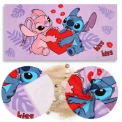 Disney DISNEY Stitch Angel HITRO SUŠILNI Plažna brisača, kopalna brisača za otroke BOMBAŽA 70x140 cm OEKO-TEX