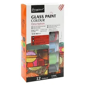 Steklene barve 25 ml, komplet 12 barv