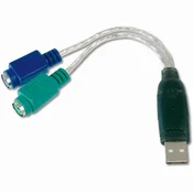 DIGITUS USB\,PS/2 Tipkovnica/miška Priključni kabel [1x USB 2.0 vtičnica A-1x PS/2-vtič] 0.10 m DA-70118 Digitus, (603969)