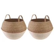 Saksija za biljke s ruckama 2 pcs Bijela O 45 x 36 cm