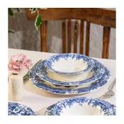 24-delni jedilni servis, bel/moder, iz porcelana