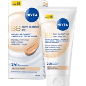 935380 NIVEA BB 5v1 dnevna krema SPF 15 24-urna hidratacija, svetel odtenek 50 ml