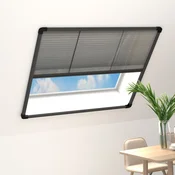 vidaXL Plise komarnik za okna aluminij antraciten 120x120 cm