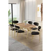 Hanah Home Trpezarijski set, 7 komada, Crni