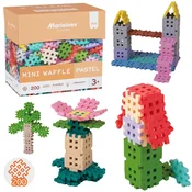 MARIOINEX Marioinex Mini Waffle Pastelni komplet gradbenih kock, mehke kocke za otroke, varne – 200 kosov
