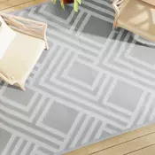 Vidaxl vidaXL Zunanja preproga, siva, 190x290 cm, PP