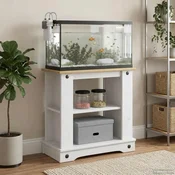 vidaXL Stojalo za akvarij Corona Bela in rjava 60 x 30 x 60 cm
