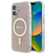 slomart Etui Guess IML 4G MagSafe za iPhone 16 - roza