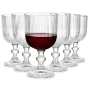 shumee 6x kozarci z žlebovi za belo vino, rdeče vino, vodo, sladice