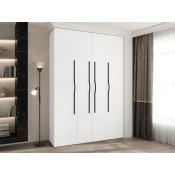 Garderobna omara Hartford 564 (Bela) Črna, Bela, 246x170x42cm, Vrata omareVrata omare: S tečaji