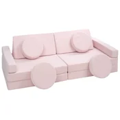slomart Modularna otroška sofa, penasti bloki (barva: prašnato roza)