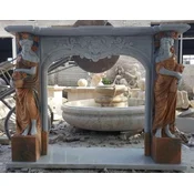 Casa Padrino luxury baroque marble fireplace surround gray/orange/green 200 x H. 143 cm