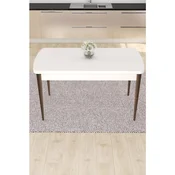 Hanah Home trpezarijski sto Radde, 110 × 71 cm, bela ploca, noge boje oraha