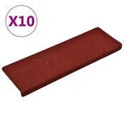 Vidaxl Preproge za stopnice samolepilne 10 kosov 65x21x4 cm bordo rdeče pravokotne robove