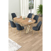 Hanah Home Set Trpezarijski sto i 6 stolica Lai, Antracit