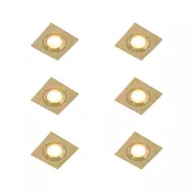 Komplet 6 modernih vgradnih reflektorjev zlati kvadrat IP44 - Xena