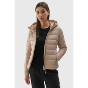 Womens Down Jacket With Hood 4F Beige 4FWAW24TDJ