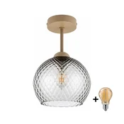 BRILAGI - LED plafonski luster R GLASS 1xE27/60W/230V precnik 25 cm bež/dimno siv