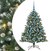 Vidaxl Umestno božično drevo Zelena 120 cm PVC, plastika in jeklo