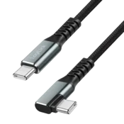 LogiLink Kabel LogiLink USB-C na USB-C, 2 m, kot 90°, 100 W PD, sivo/črn, 4K 60Hz