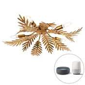 Vintage pametna stropna svetilka zlata 70 cm vklj. 5 WiFi B35 - Botanica