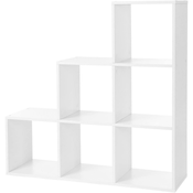 Knjižna polica, stopničasta polica s 6 predelki, 97,5 x 97,5 x 29 cm | VASAGLE