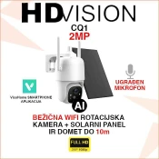 HDVISION BATERIJSKA AI WIFI ROTACIJSKA KAMERA I SOLARNI PANEL CQ1
