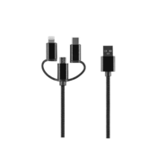 setty. Kabel 3u1 Lightning + USB-C + microUSB 1m